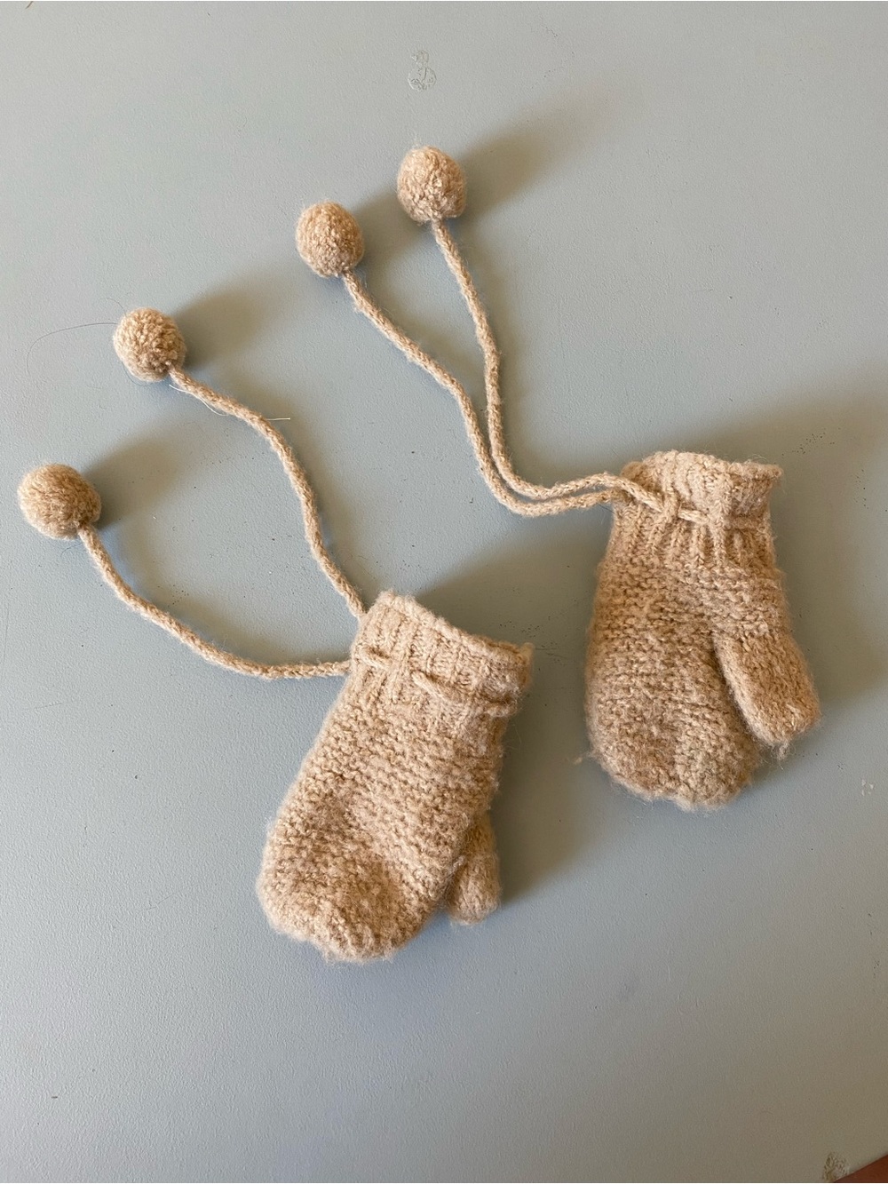 Rylee + Cru Knit Kids Mittens with Pom-Pom Ties - Fleece Lined